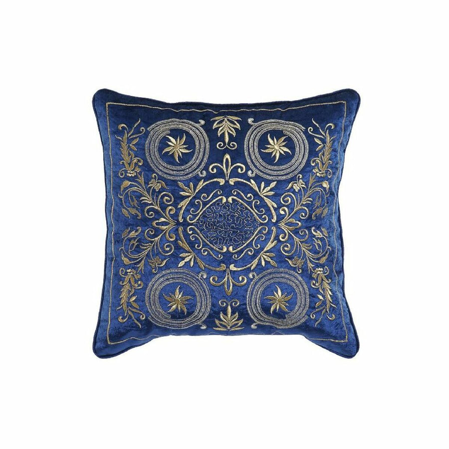 Kissen DKD Home Decor 8424001850341 Blau Golden Polyester Samt Aluminium (45 x 10 x 45 cm)