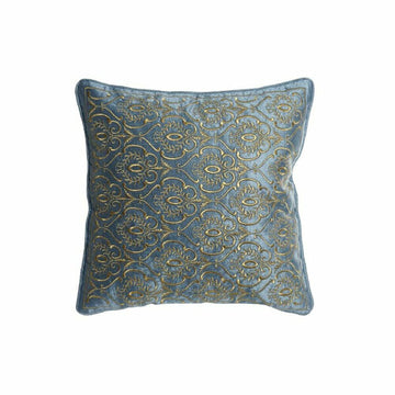 Kissen DKD Home Decor 8424001850389 Blau Golden Polyester Samt Aluminium (45 x 10 x 45 cm)