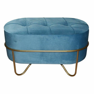 Barhocker DKD Home Decor   Schaum Blau Golden Metall Polyester Samt Holz MDF (72 x 39 x 38 cm)