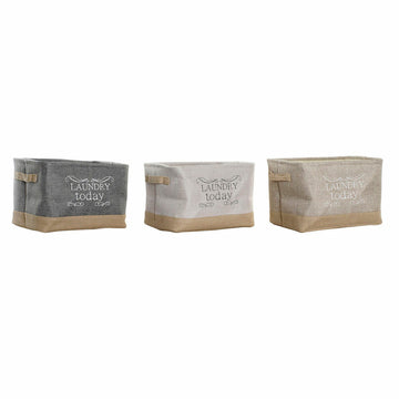 Korb DKD Home Decor Polyester (3 pcs) (34 x 24 x 22 cm)