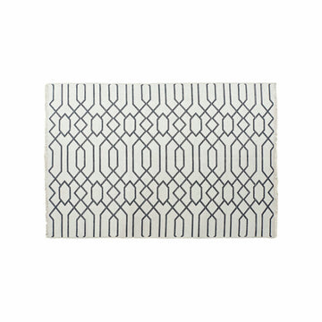 Teppich DKD Home Decor Weiß Grau Polyester Baumwolle (120 x 180 x 1 cm)