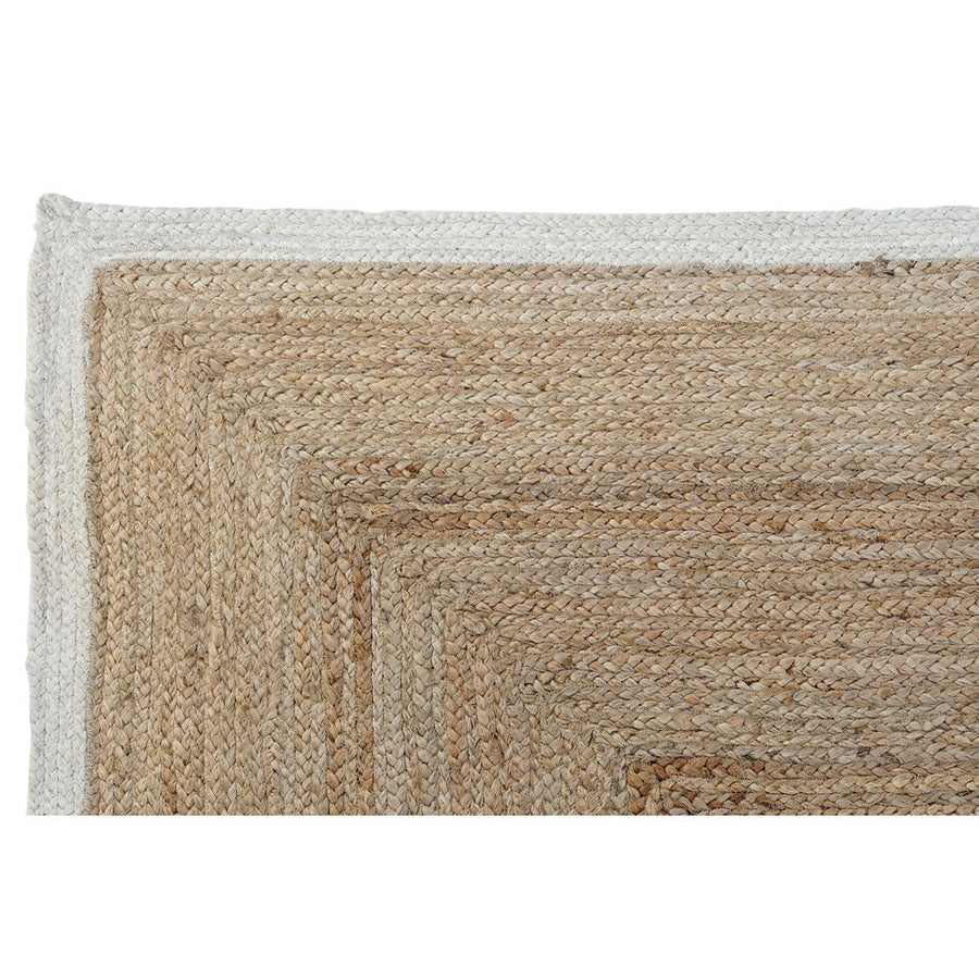 Teppich DKD Home Decor Weiß Jute Baumwolle Hellbraun (120 x 180 x 1 cm)