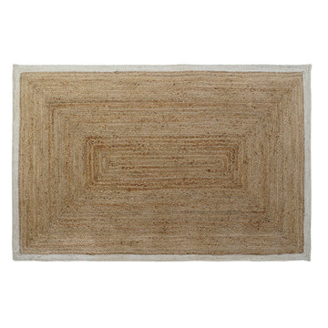 Teppich DKD Home Decor Weiß Jute Baumwolle Hellbraun (120 x 180 x 1 cm)