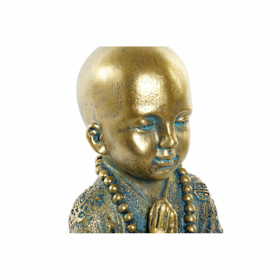 Deko-Figur DKD Home Decor Blau Gold Harz Mönch Orientalisch (17 x 13,6 x 21,8 cm)