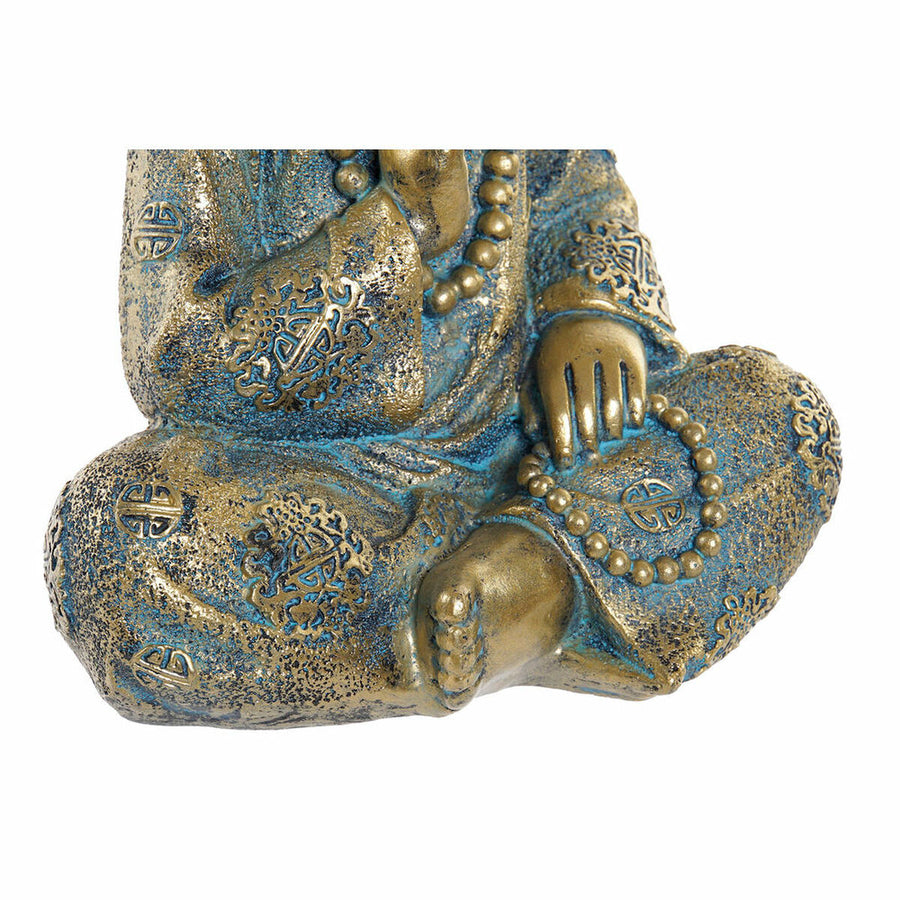 Deko-Figur DKD Home Decor Blau Gold Harz Mönch Orientalisch (17 x 13,6 x 21,8 cm)