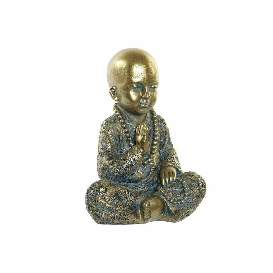 Deko-Figur DKD Home Decor Blau Gold Harz Mönch Orientalisch (17 x 13,6 x 21,8 cm)