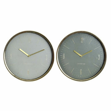 Wanduhr DKD Home Decor Kristall Metall Minze grün (30 x 4 x 30 cm) (2 pcs)