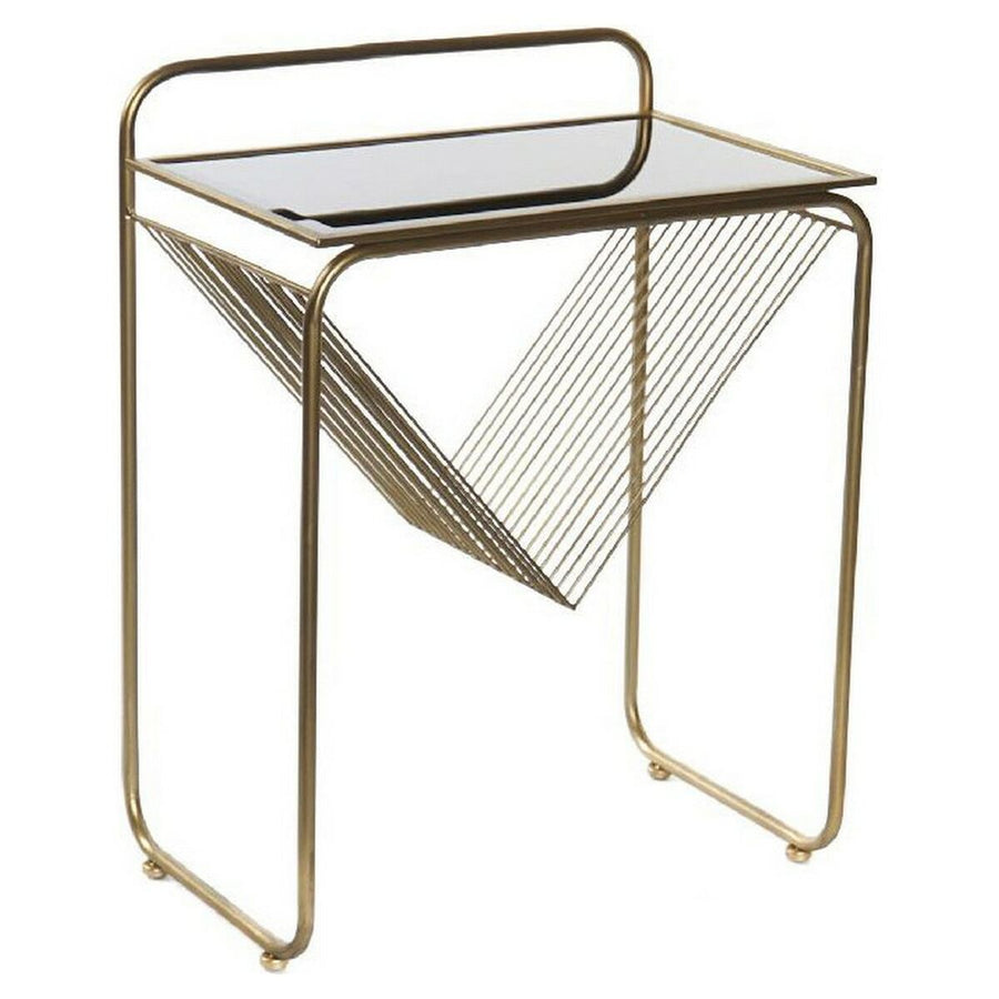 Beistelltisch DKD Home Decor Kristall Schwarz Gold Metall (48 x 30 x 63 cm)