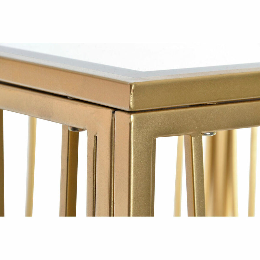 Beistelltisch DKD Home Decor Spiegel Golden Metall MDF (57 x 57 x 52 cm)