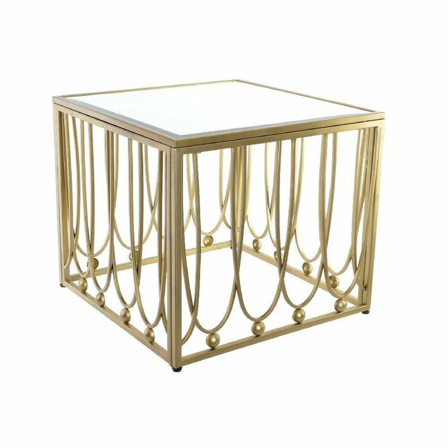 Beistelltisch DKD Home Decor Spiegel Golden Metall MDF (57 x 57 x 52 cm)