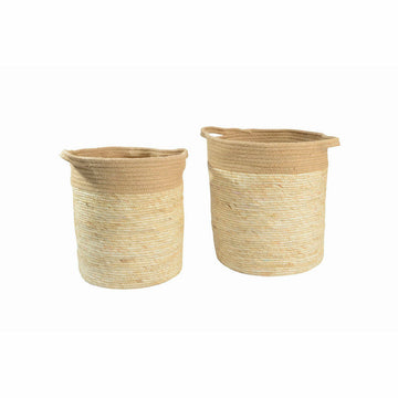 Korbsatz DKD Home Decor Jute Faser Cottage (2 pcs) (36 x 36 x 40 cm)