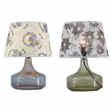 Tischlampe DKD Home Decor Kristall Polyester Blomster (28 x 28 x 38 cm) (2 pcs)