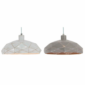 Deckenlampe DKD Home Decor Grau Metall Weiß (32 x 32 x 11 cm) (2 pcs)