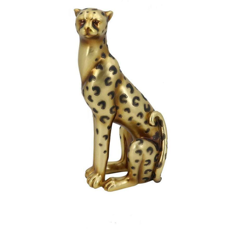 Deko-Figur DKD Home Decor Gold Leopard Harz Kolonial (23,5 x 16 x 43 cm)