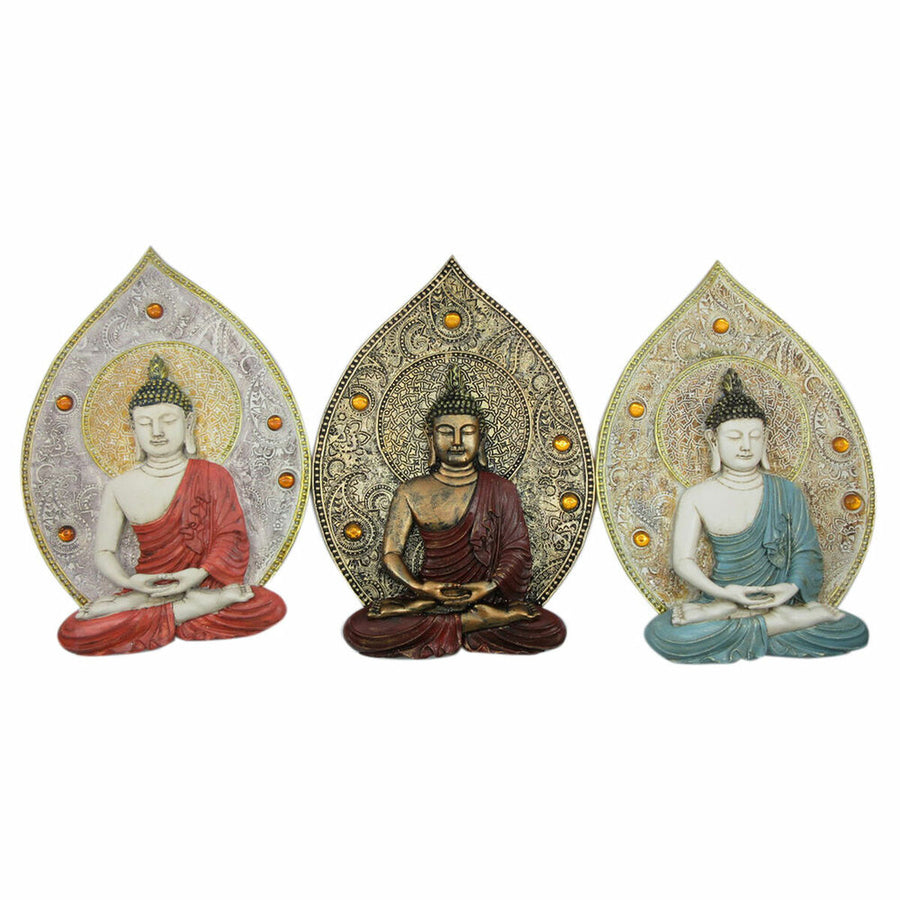 Wanddekoration DKD Home Decor Buddha Harz (19.3 x 3.7 x 27.3 cm) (3 pcs)