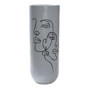 Vase DKD Home Decor abstrakt Weiß Harz Moderne (35 x 35 x 90 cm)