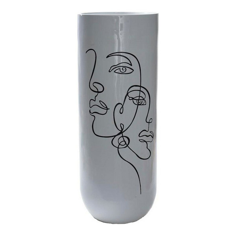 Vase DKD Home Decor abstrakt Weiß Harz Moderne (35 x 35 x 90 cm)