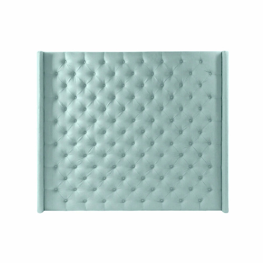 Kopfende des Betts DKD Home Decor Blau Polyester Holz MDF