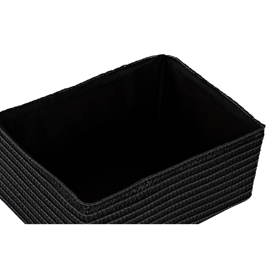 Korb-Set DKD Home Decor Schwarz Aluminium Weiß PP (41 x 30 x 18 cm)