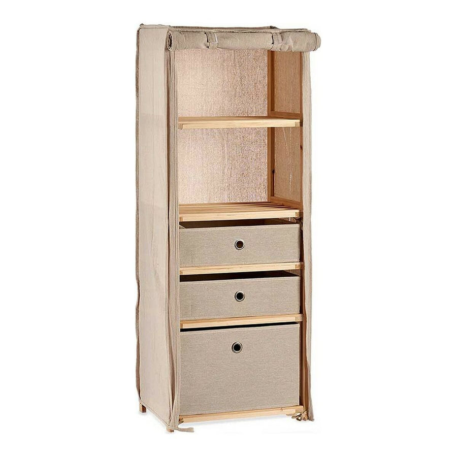 Regal Beige Holz Stoff (28 x 113 x 42 cm)