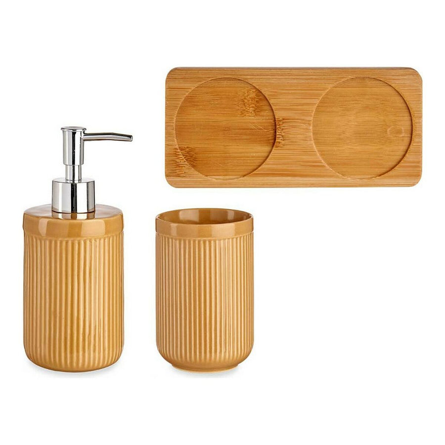 Badezimmer Set aus Keramik Bambus Camel (3 pcs)