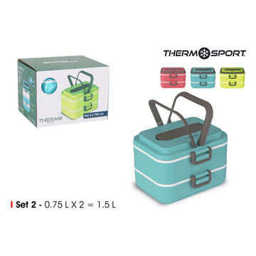 Lunchbox-Set ThermoSport Stapelbar Thermal (2 uds) (1,5 L)