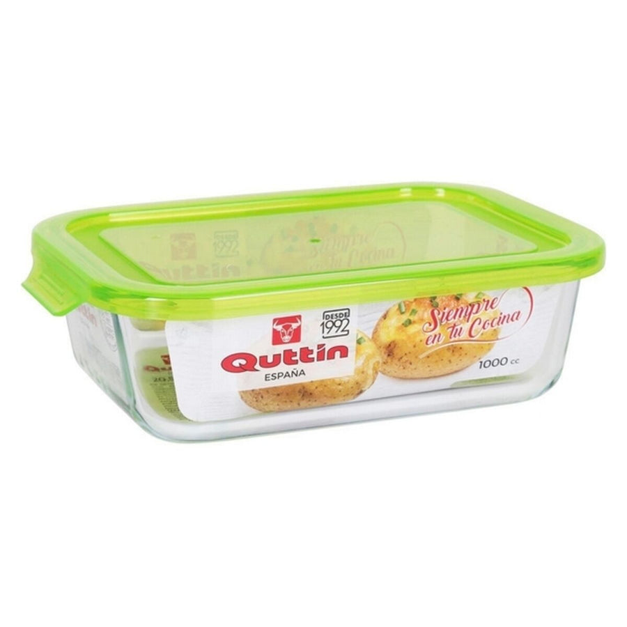 Rechteckige Lunchbox mit Deckel Quttin Borosilikatglas