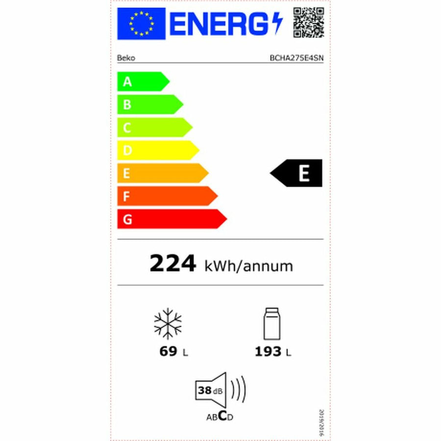 Kühl-Gefrierkombination BEKO BCHA275E4SN (178,1 x 54 cm)