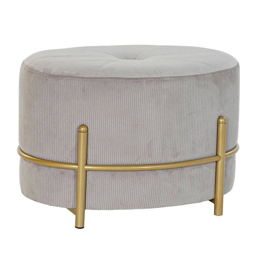 Barhocker DKD Home Decor   Beige Golden Metall Polyester Samt (51 x 36 x 33 cm)