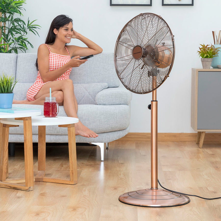 Freistehender Ventilator Copper Retro InnovaGoods Ø 40 cm 55W