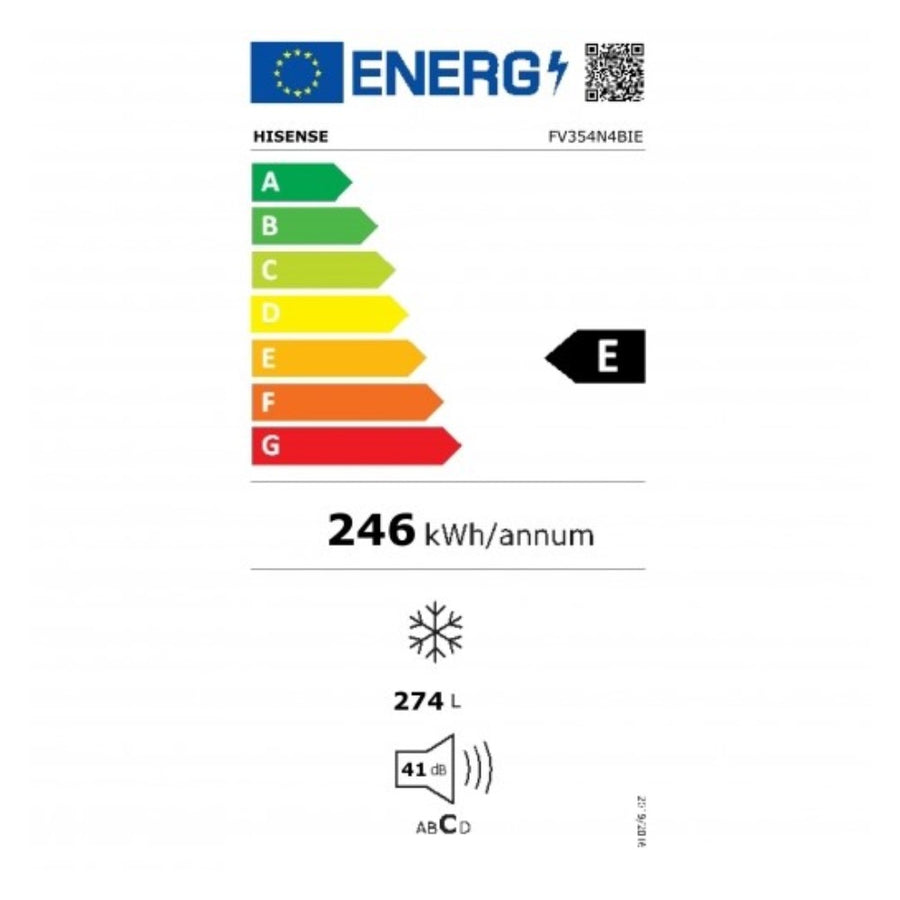 Gefrierschrank Hisense FV354N4BIE  Edelstahl (185 x 59,5 cm)