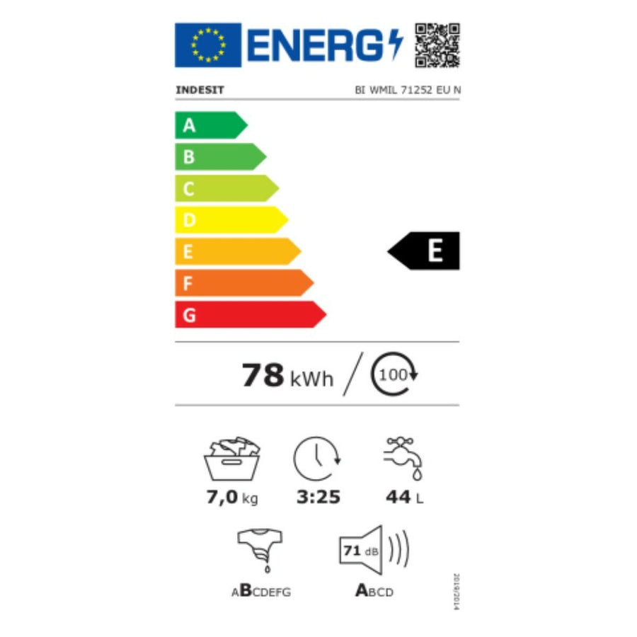 Waschmaschine Indesit BIWMIL71252EUN  7 kg 1200 rpm Weiß